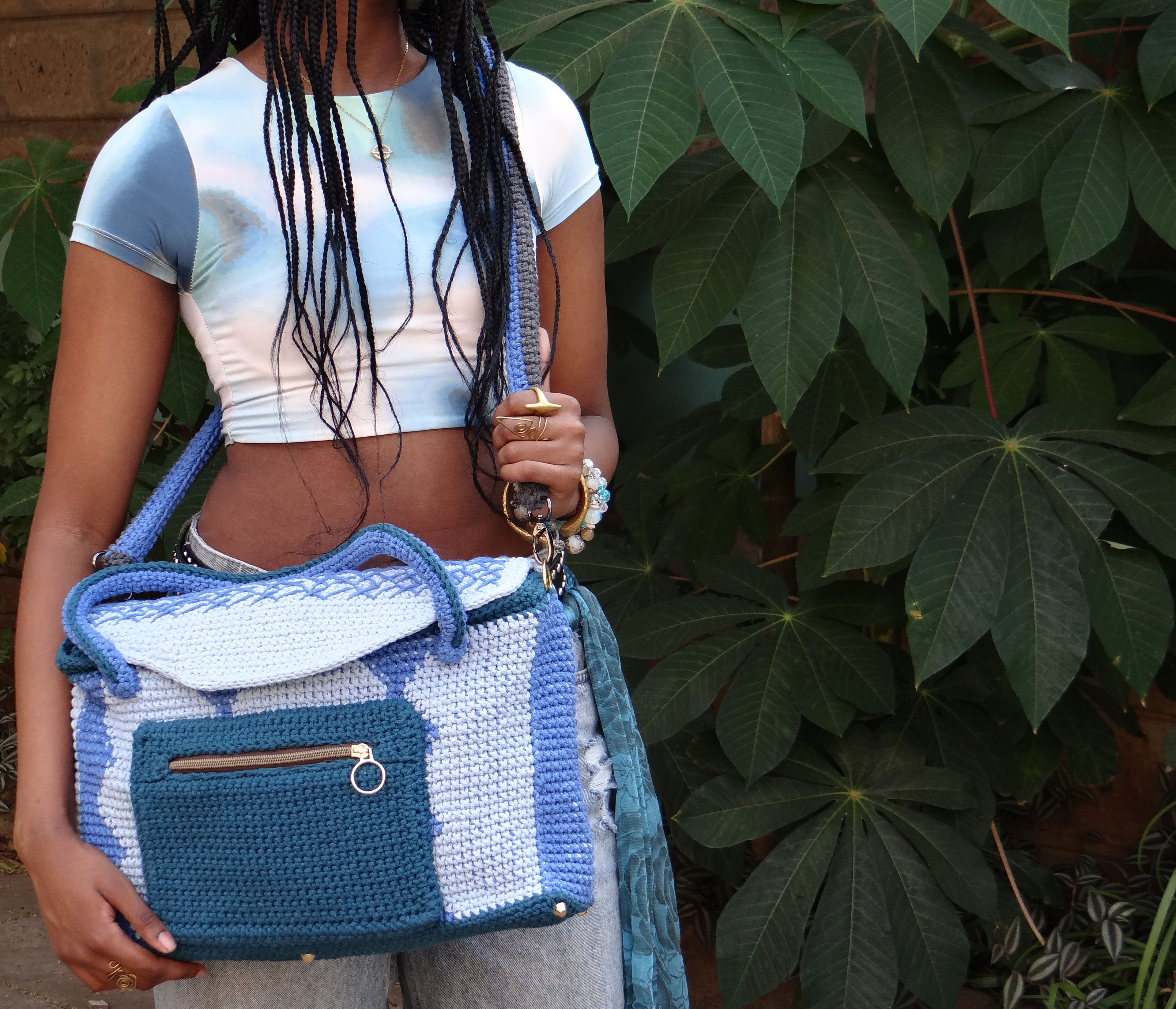Blue/Teal and Baby Blue bag