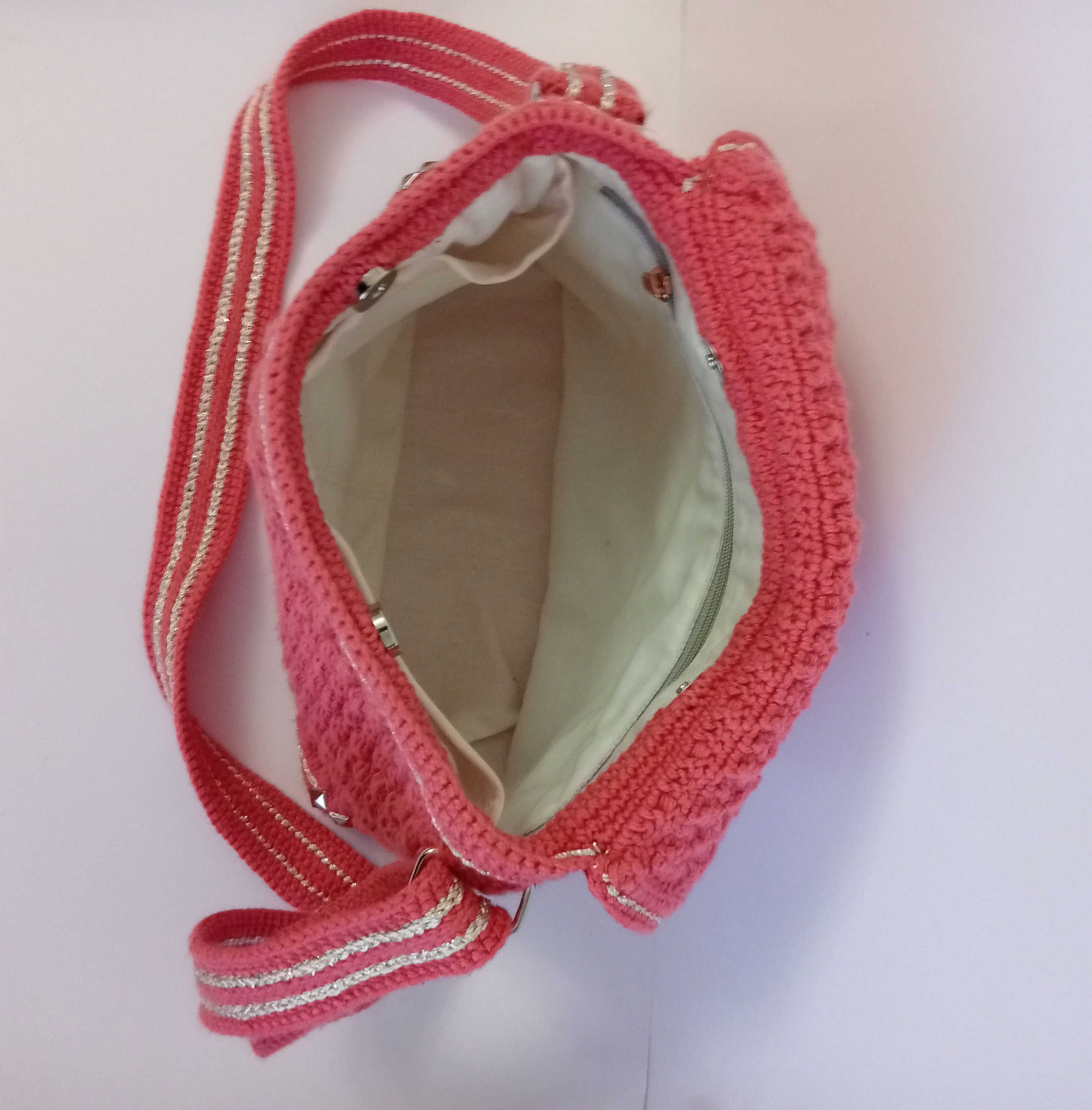 Coral pink Handbag.