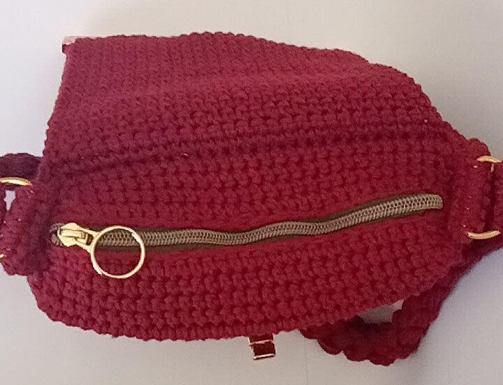 Mini Burgundy Bag with Braided Strap