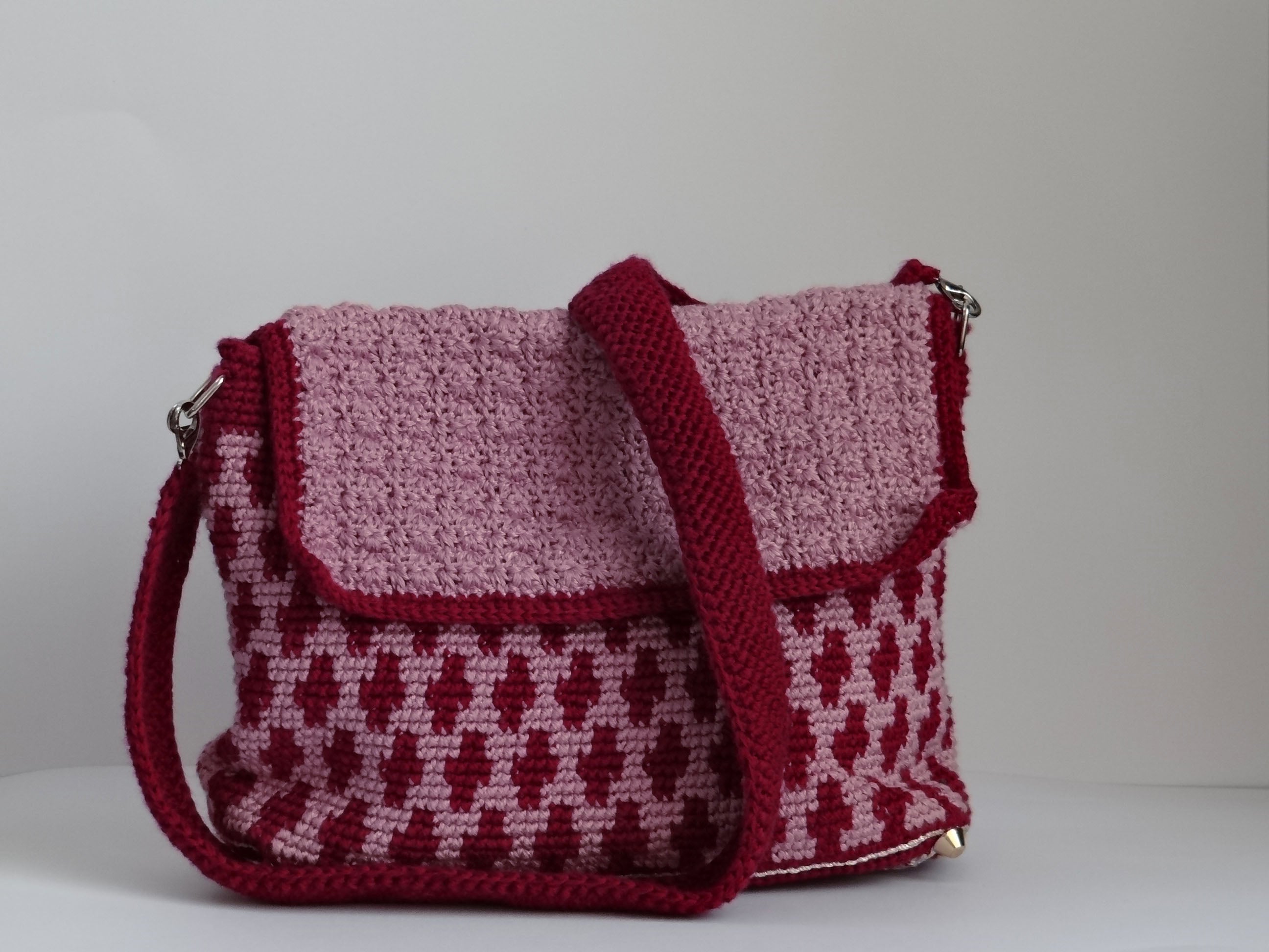Maroon and Pink Handbag